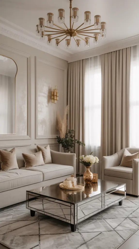 Glam Room Decor with Gold and Neutral Tones for a Luxe, Polished Interior 2 Glam Room Decor with Gold and Neutral Tones for a Luxe, Polished Interior