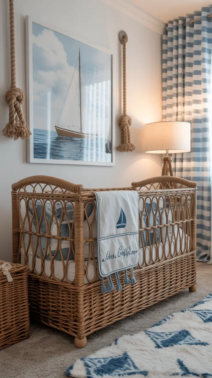 Coastal Nautical Nursery Ideas With Classic Decor for a Timeless Baby Room