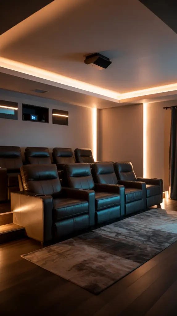 Modern Basement Home Theater Inspiration: Stylish Ideas for a High-Impact Entertainment Space 2 Modern Basement Home Theater Inspiration: Stylish Ideas for a High-Impact Entertainment Space