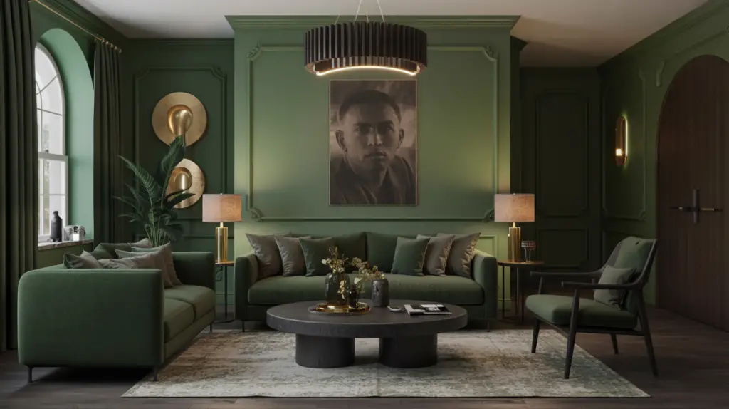 Green Moody Living Room Ideas With Deep Hues for Stylish, Dramatic ...