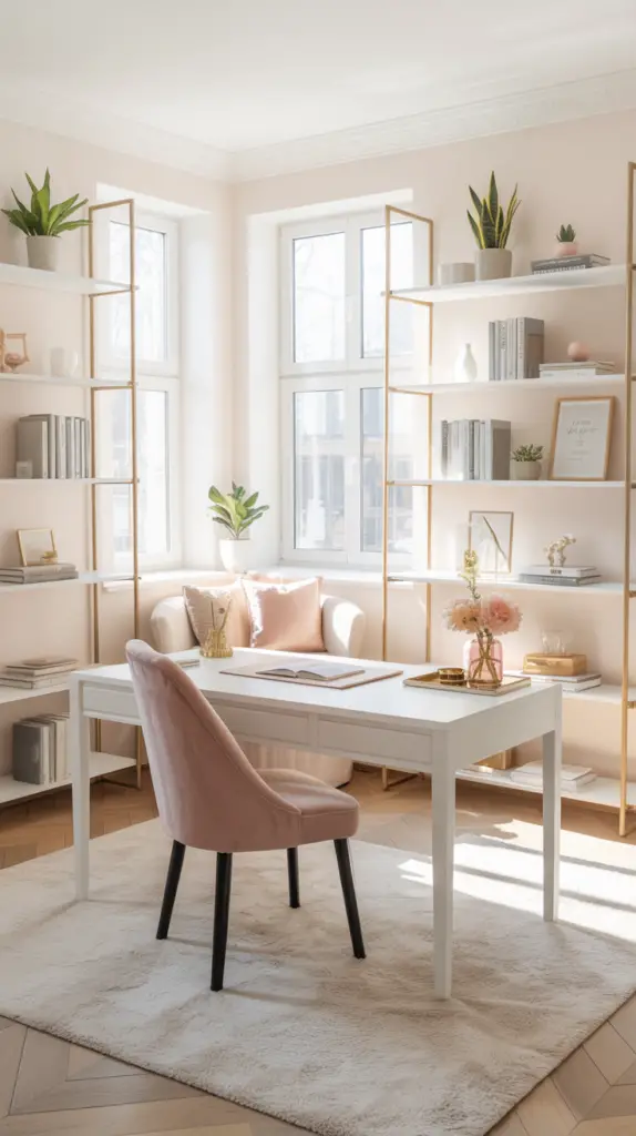 Girly Office Space Ideas with Cozy and Clean Design for a Stylish and Productive Workspace 2 Girly Office Space Ideas with Cozy and Clean Design for a Stylish and Productive Workspace