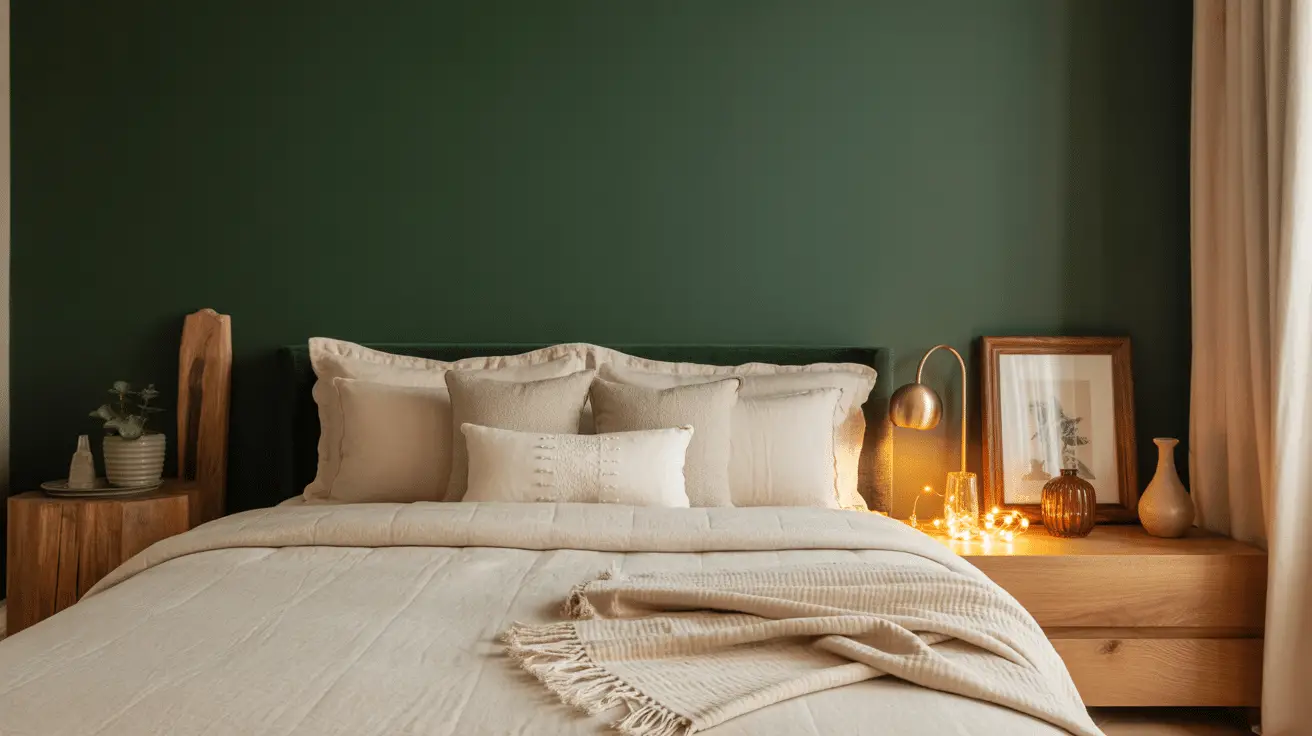 Elegant Dark Green and Cream Bedroom Inspiration for a Cozy, Timeless Retreat