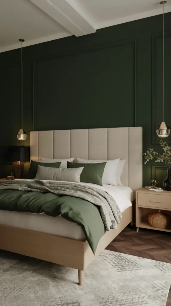 Elegant Dark Green and Cream Bedroom Inspiration for a Cozy, Timeless Retreat 2 Elegant Dark Green and Cream Bedroom Inspiration for a Cozy, Timeless Retreat