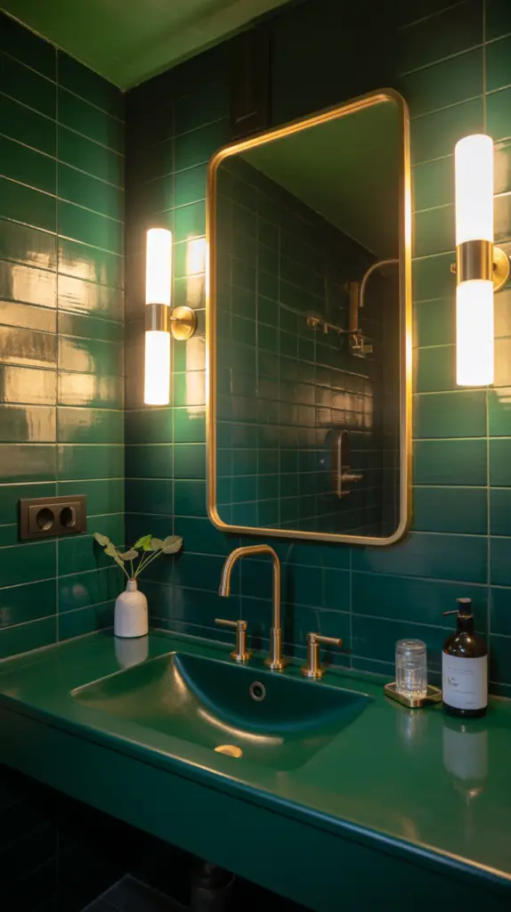 Moody Dark Green Bathroom Ideas with Stylish Fixtures for a Luxurious Modern Space 2 Moody Dark Green Bathroom Ideas with Stylish Fixtures for a Luxurious Modern Space