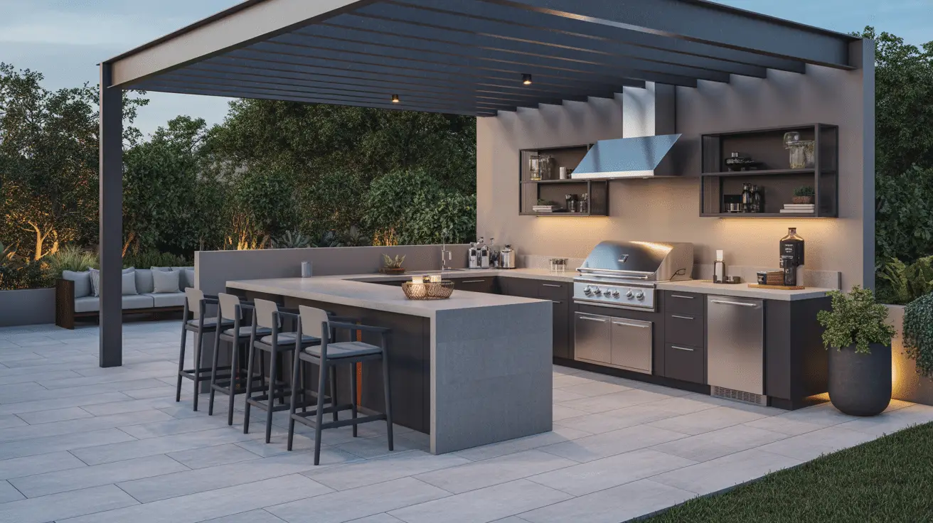 Modern Backyard Kitchen Ideas for Stylish Homes: Contemporary Outdoor ...