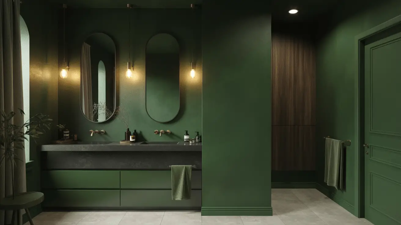 Moody Dark Green Bathroom Ideas with Stylish Fixtures for a Luxurious Modern Space