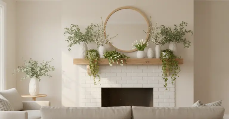 Fresh Spring Mantle Decor Ideas with Natural Elements for a Light and Airy Home