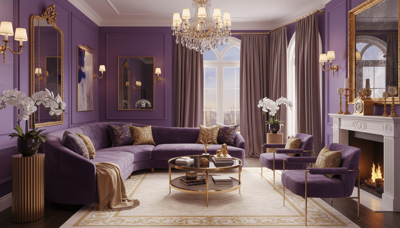 Luxurious Purple Living Room Ideas for Glamorous Home Decor in 2026