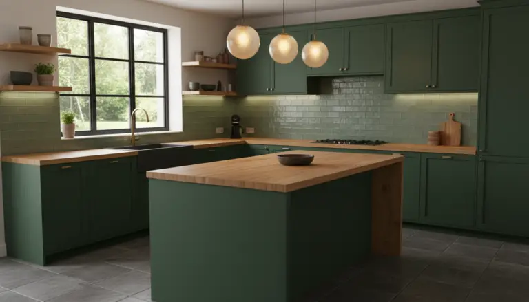 Dreamy Earthy Spaces Created with Dark Green and Wood Kitchen: Warm, Natural, and Timeless Design Ideas