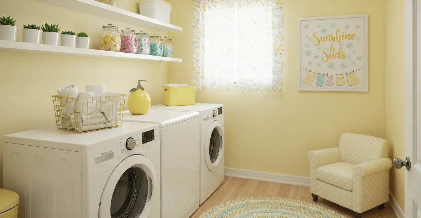 Creative Yellow Laundry Room Decor Ideas for a Fun Space That Feels ...