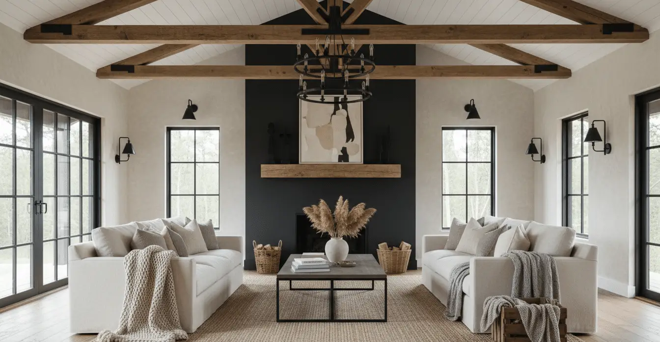 Rustic Black Farmhouse Style With Modern Contrast: Bold, Timeless, and ...