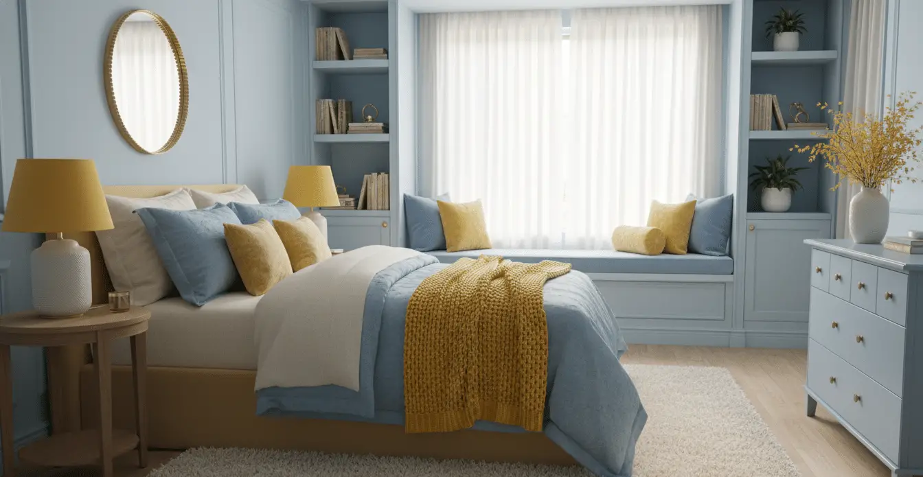 Cozy Blue and Yellow Bedroom Ideas for a Warm Bedroom