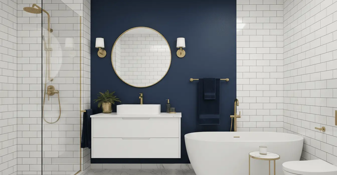 Creative Navy Bathroom Ideas with a Touch of Elegance: Sophisticated Blue Design Inspiration