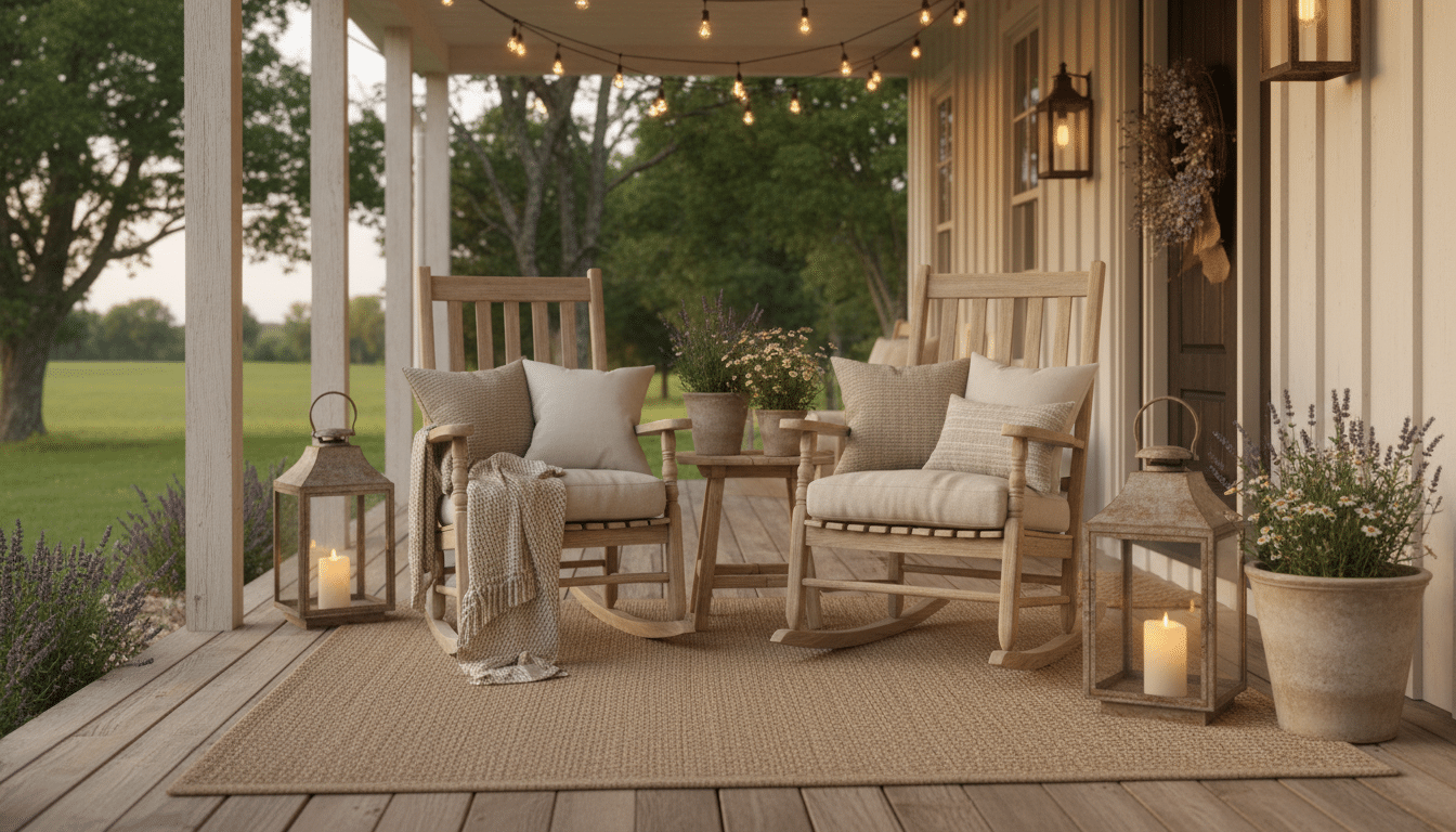 Summer Farmhouse Front Porches for Relaxing Evenings: Cozy Outdoor ...