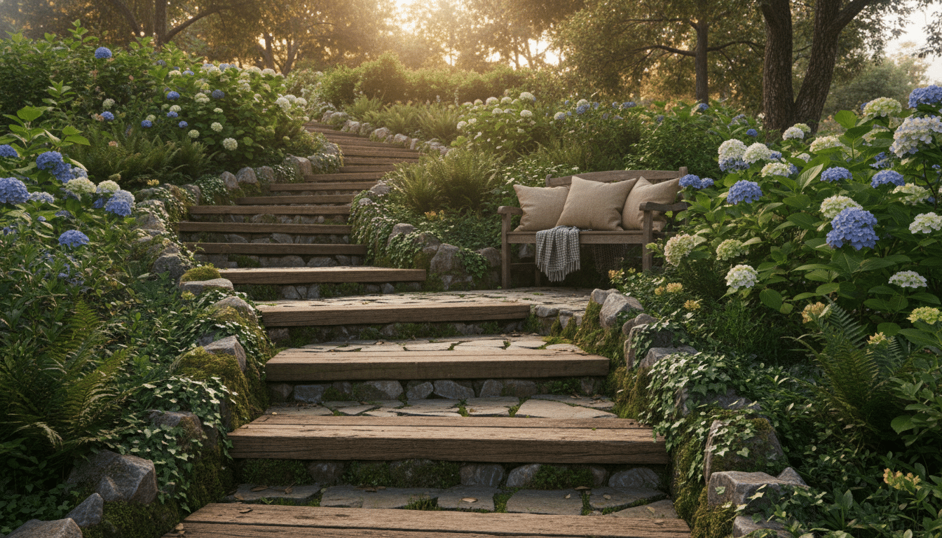 DIY Stairs Outdoor Ideas: Cozy and Natural Outdoor Decor for Stylish Garden Steps